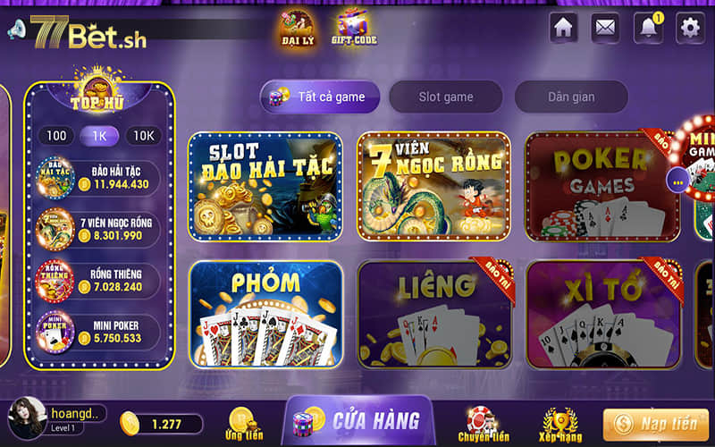Tham gia 77Bet với vô vàn sàn game hấp dẫn