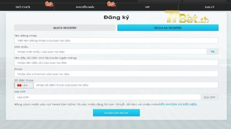 Đảm bảo nhập đúng thông tin để đăng ký tài khoản